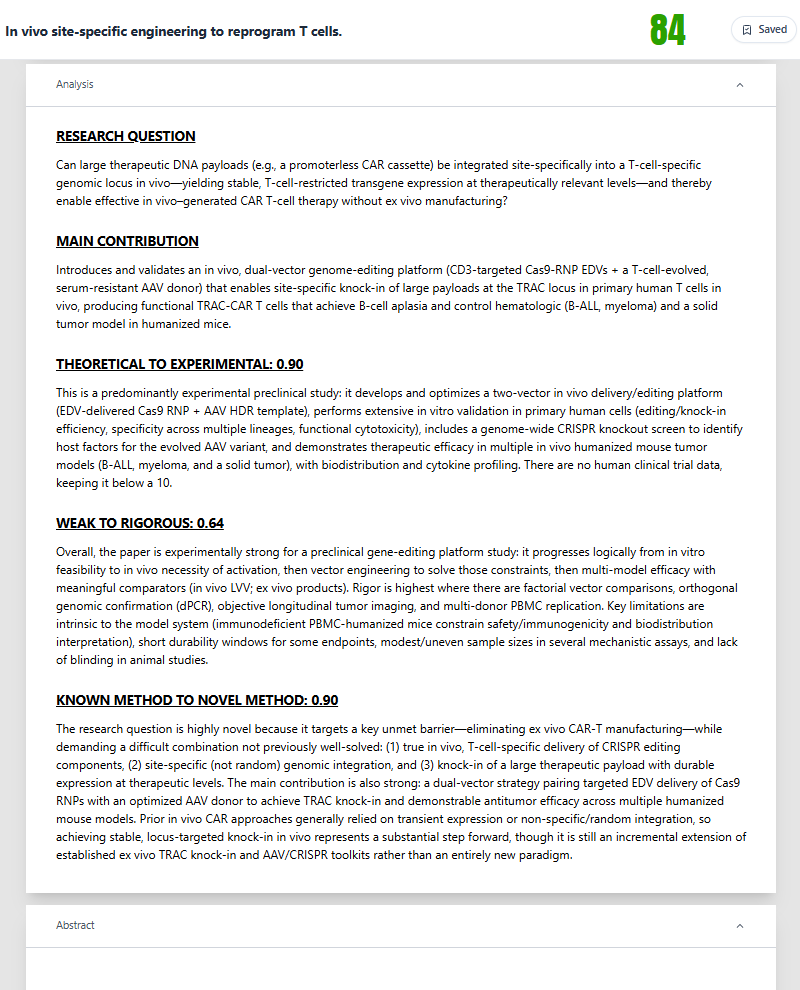 The Tessa Summary Analysis