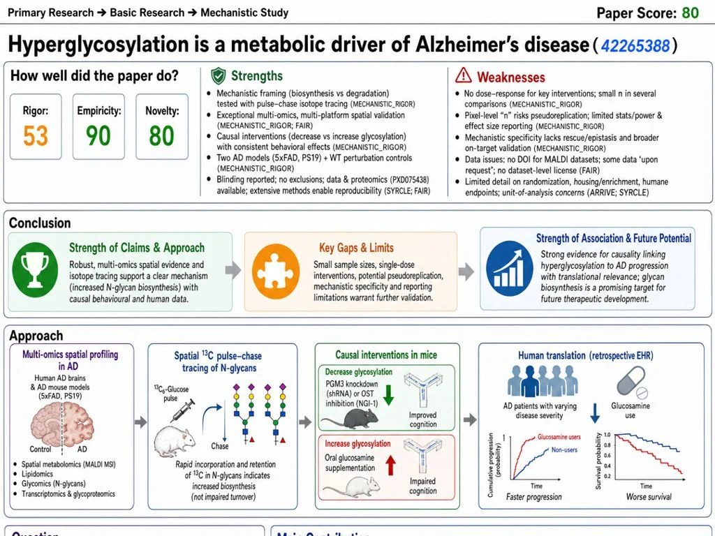 Graphical illustration of the paper Hyperglycosylation is a metabolic driver of Alzheimer’s disease