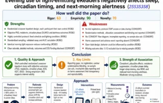 Tessa's graphical analysis of the study: Evening use of light-emitting eReaders negatively affects sleep, circadian timing, and next-morning alertness